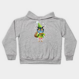 Happy Elf Cat Kids Hoodie